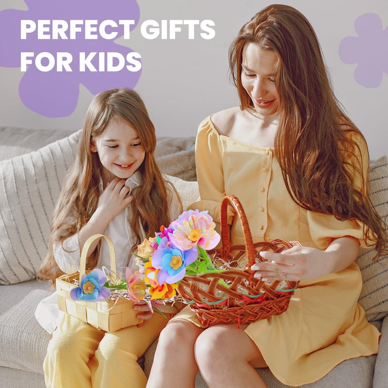 windpaint DIY Fabric Flower Bouquets Toys Accessories, DIY Craft Kits Flowers Accessories for Toddler Kids,Birthdays Gifts (Colorful) - Image 3